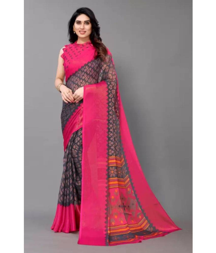     			Sanwariya Silks Brasso Printed Saree With Unstitched Blouse Piece ( Grey )