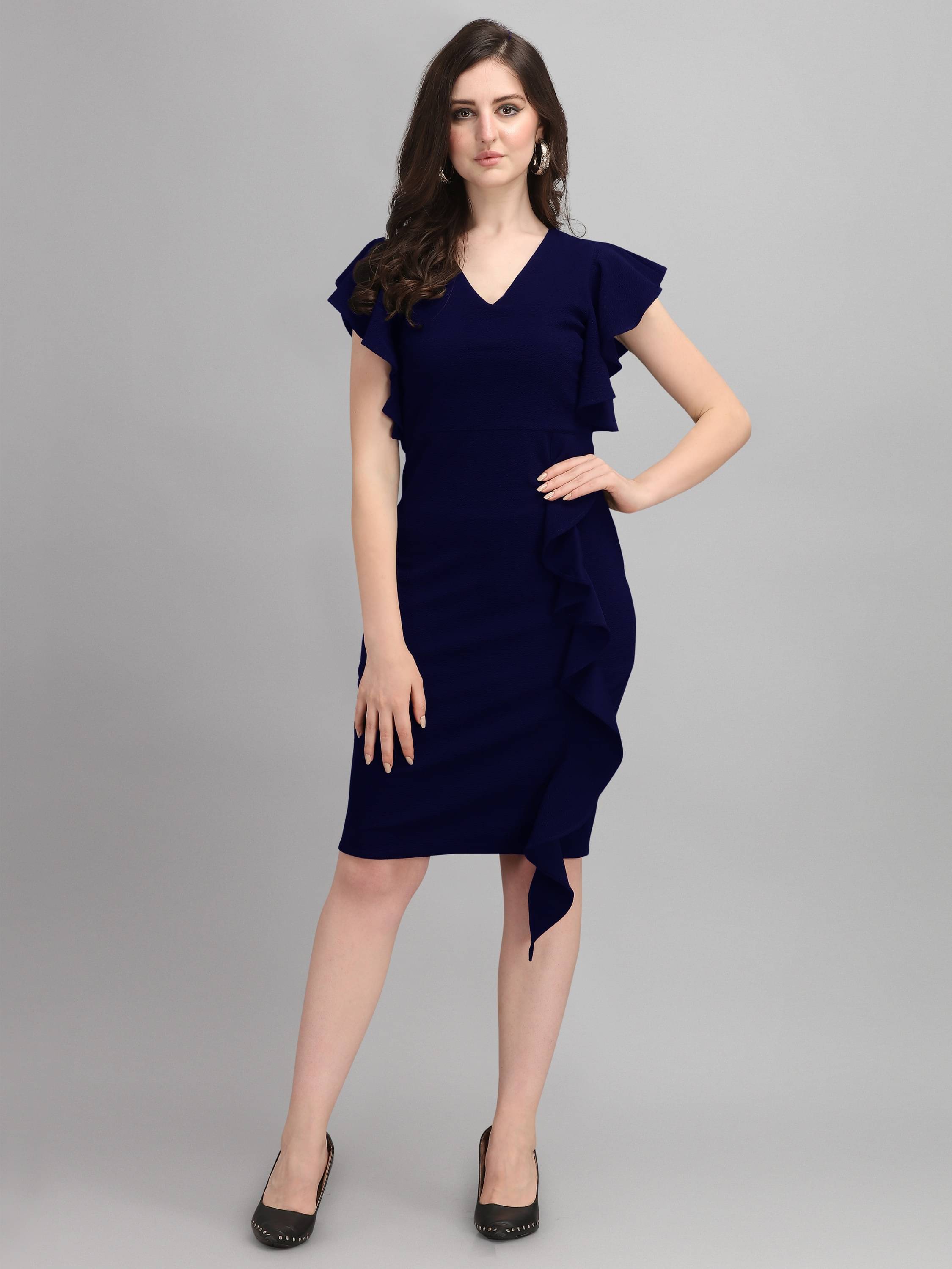     			Sheetal associates - Blue Polyester Blend Women's Bodycon Dress ( Pack of 1 )