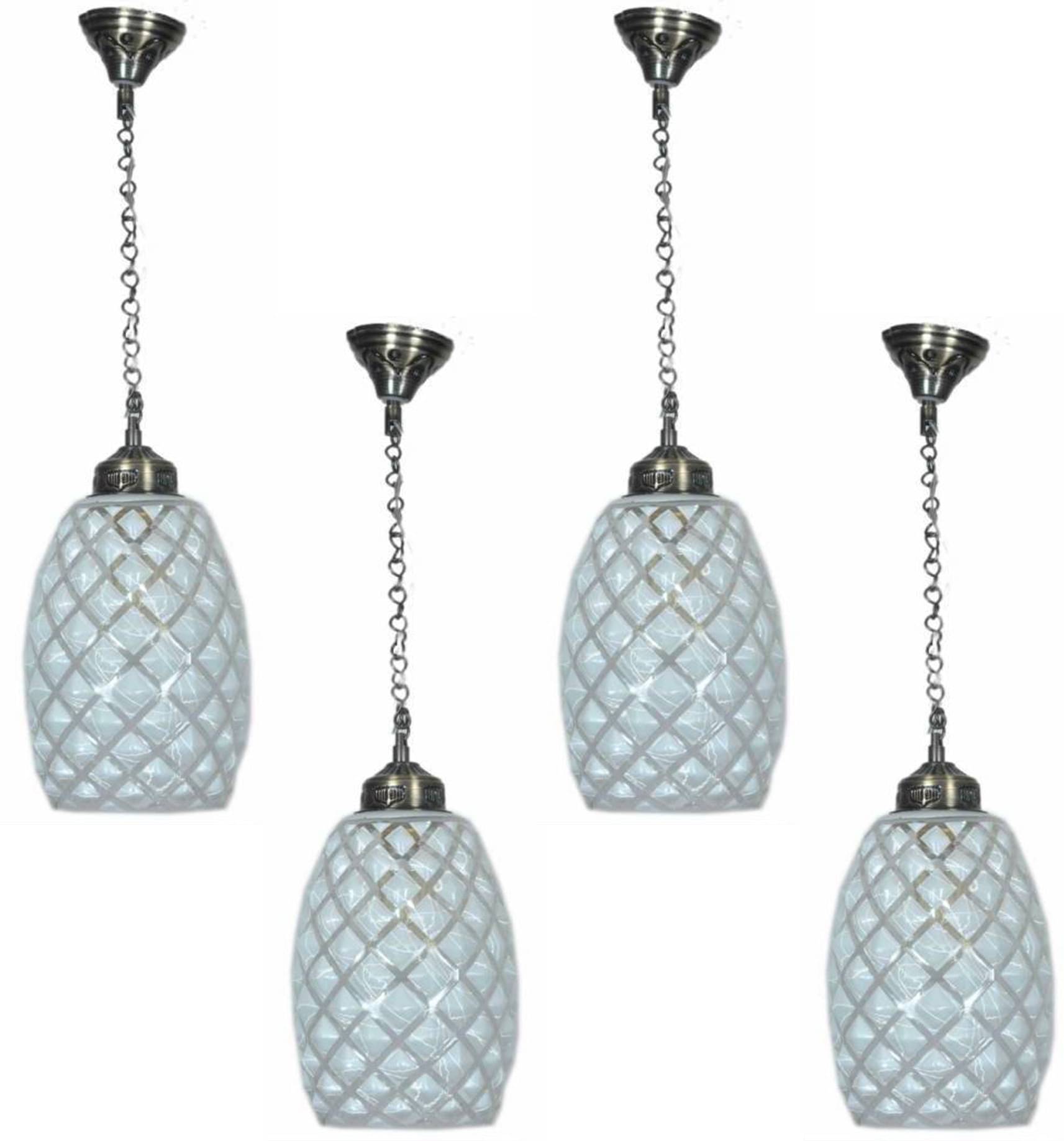 Somil Glass Ceiling Light Pendant White - Pack of 4 Somil Glass Ceiling Light Pendant White - Pack of 4