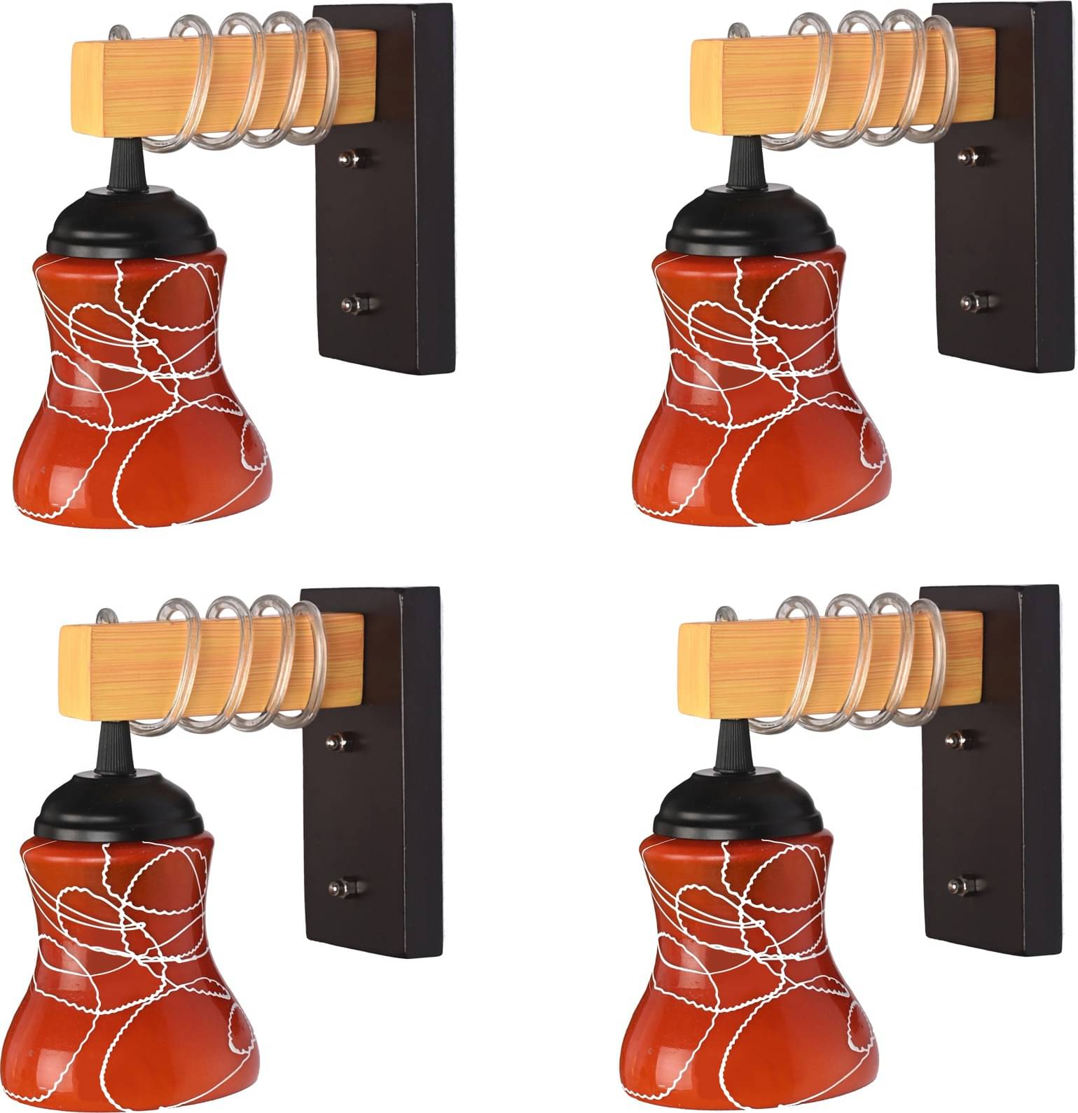     			Somil - Red Wallchiere ( Pack of 4 )
