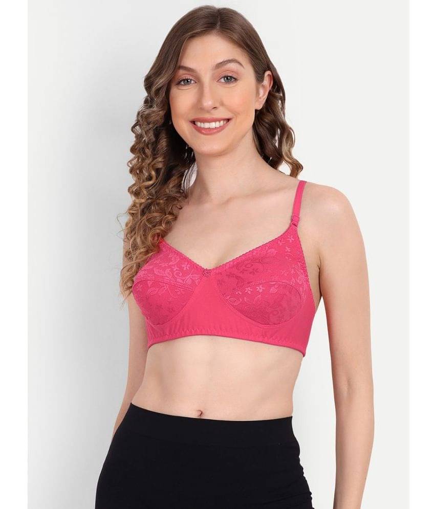 Aprozone Polyester Non Padded Women's T-Shirt Bra ( Pink ) Aprozone Polyester Non Padded Women's T-Shirt Bra ( Pink )