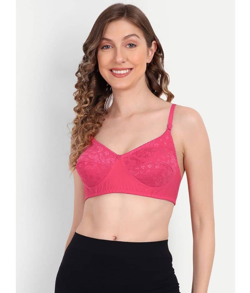 Aprozone Polyester Non Padded Women's Everyday Bra ( Pink )