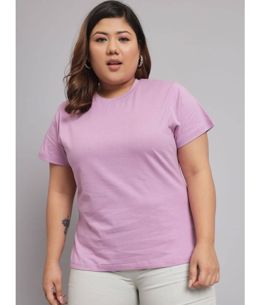     			BEYOUND SIZE - THE DRY STATE Women Cotton Blend Printed Regular Fit Round Neck T-Shirt ( Purple )