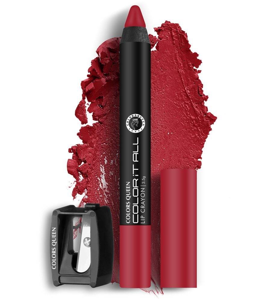     			Colors Queen Color It All Non Transfer Matte Lip Crayon 3.5g, Smoke Red (Shade - 14)