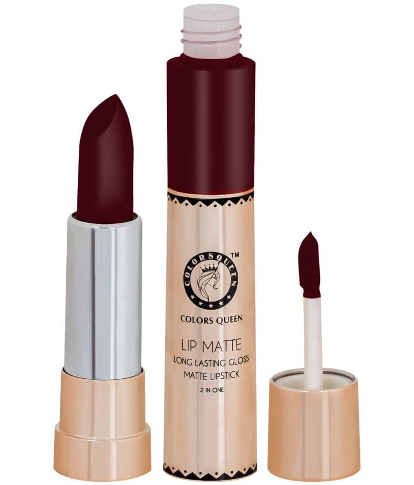 Colors Queen 2 in 1 Matte Finish Water Proof Lipstick Maroon With Hydrating Lip Balm (Combo of 2) Colors Queen 2 in 1 Matte Finish Water Proof Lipstick Maroon With Hydrating Lip Balm (Combo of 2)