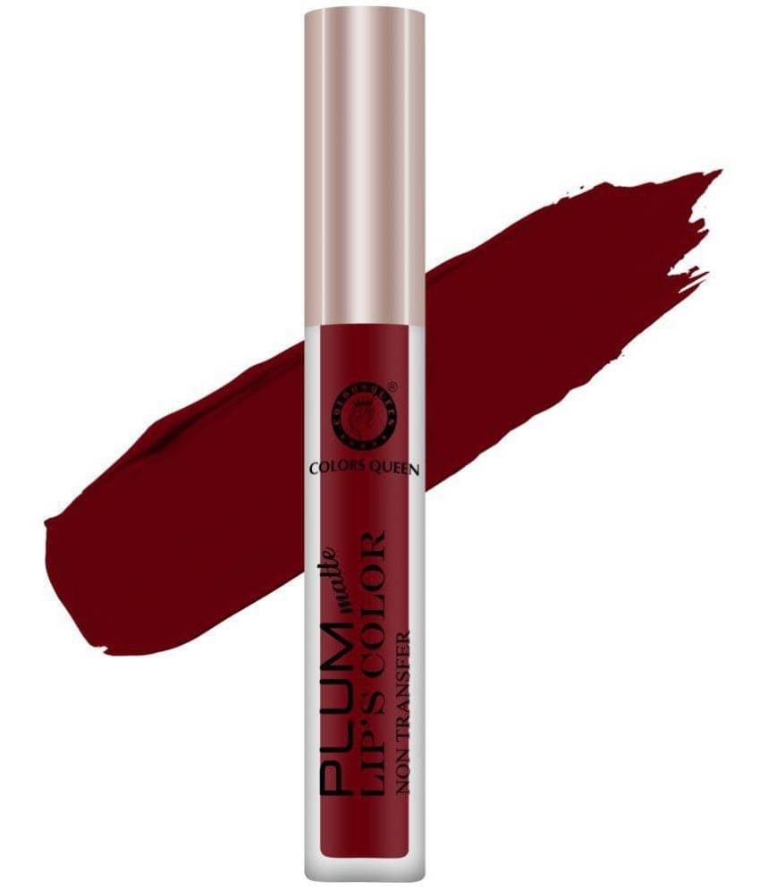     			Colors Queen Plum Matte Non Transfer Water Proof Liquid Matte Lipstick 7ml, Ruby Red (Shade - 32)