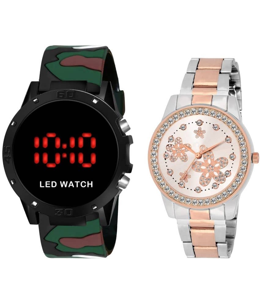 DECLASSE - Multicolor Metal Digital Couple's Watch