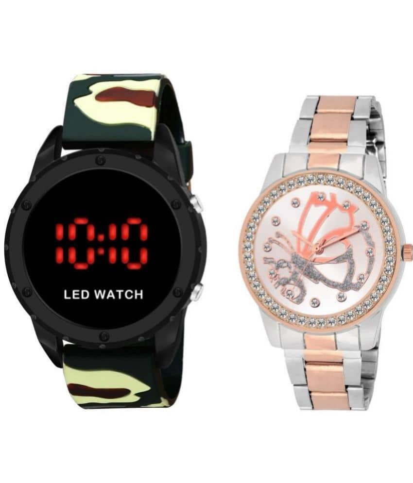 DECLASSE - Multicolor Metal Digital Couple's Watch