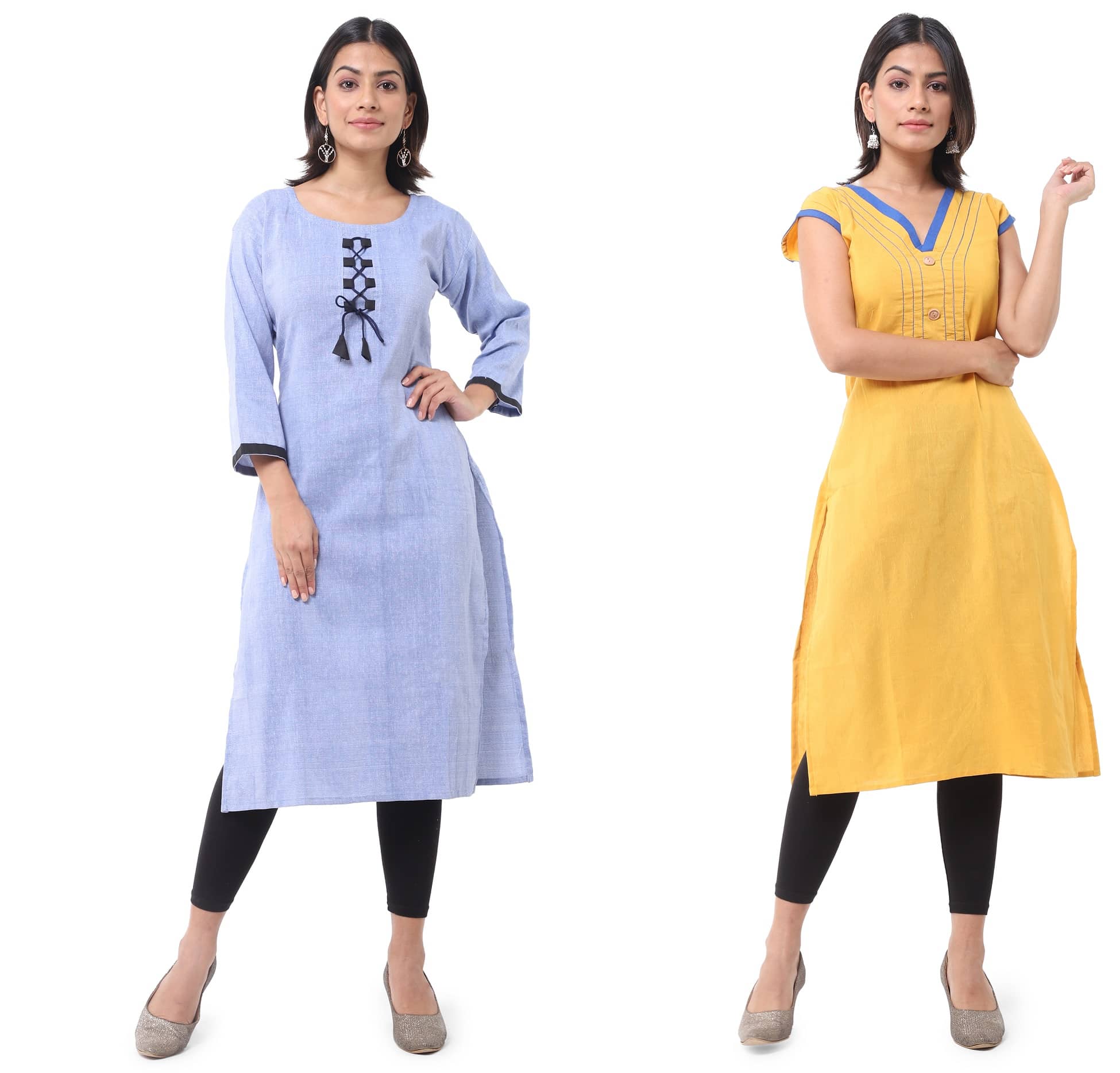 DESHBANDHU DBK - Multicolor Cotton Women's Straight Kurti ( Pack of 2 ) - Kurtis, Tunics | Buy online on ZillyBuy