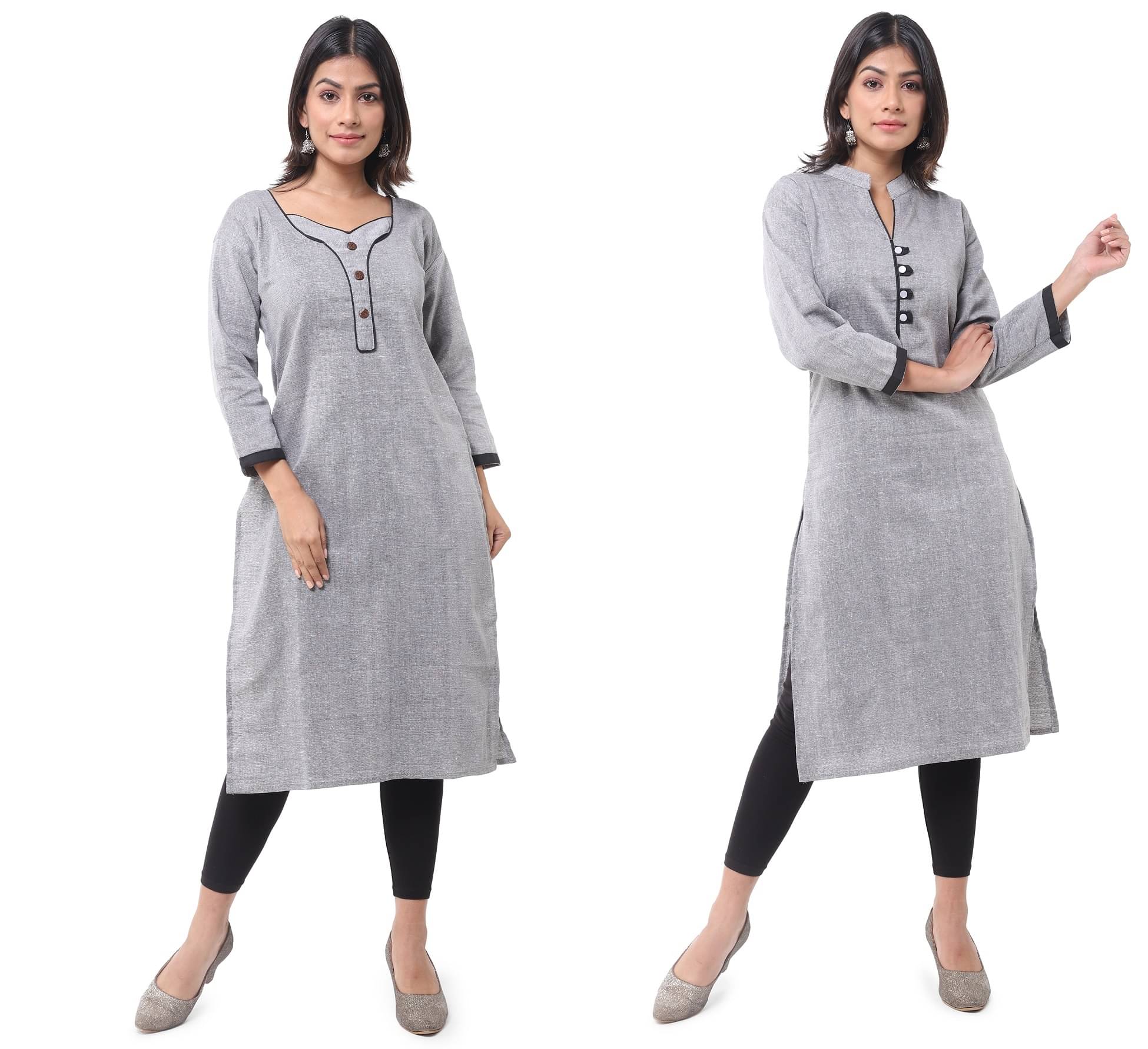     			DESHBANDHU DBK - Multicolor Cotton Women's Straight Kurti ( Pack of 2 )