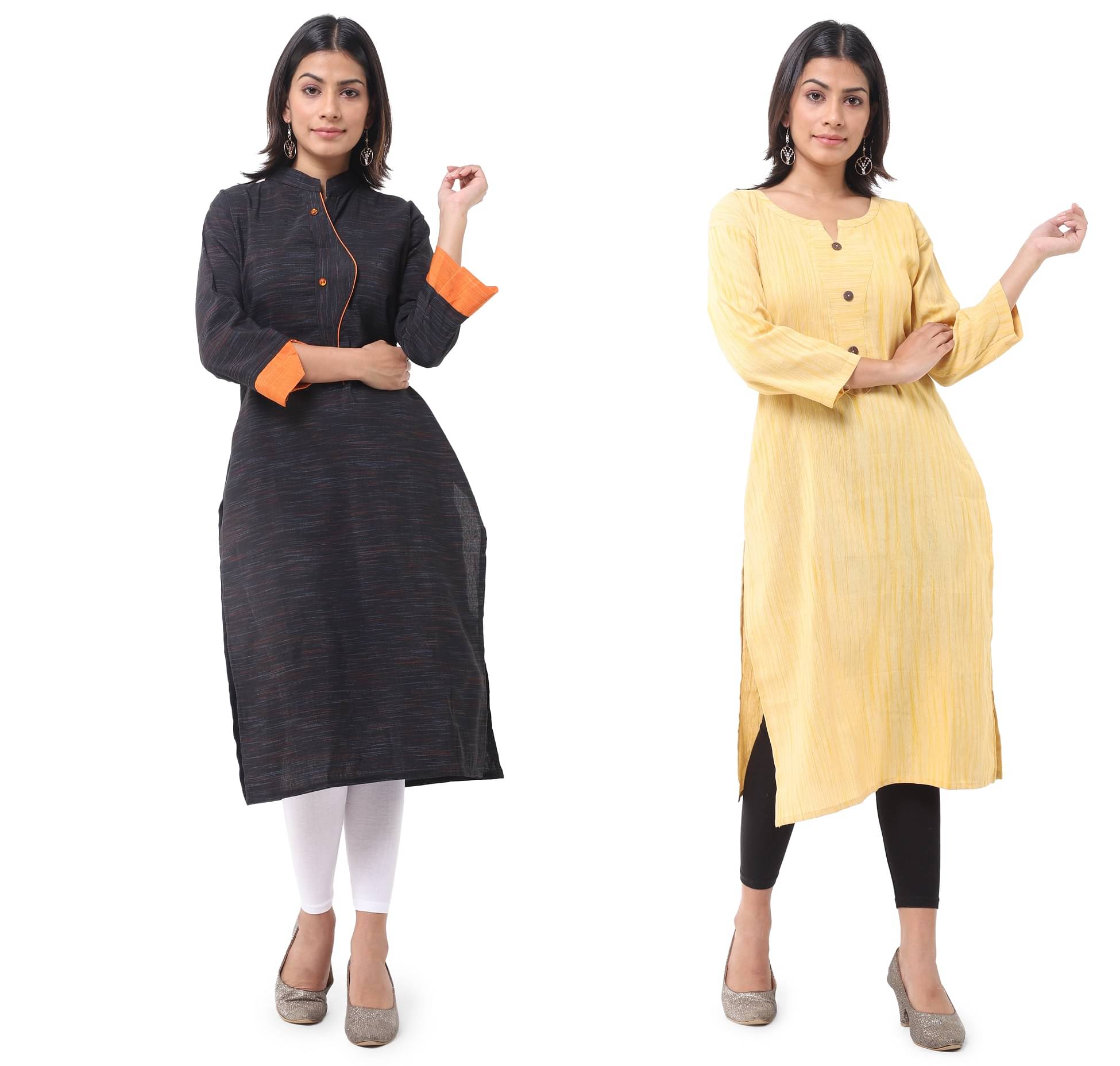     			DESHBANDHU DBK - Multicolor Cotton Women's Straight Kurti ( Pack of 2 )