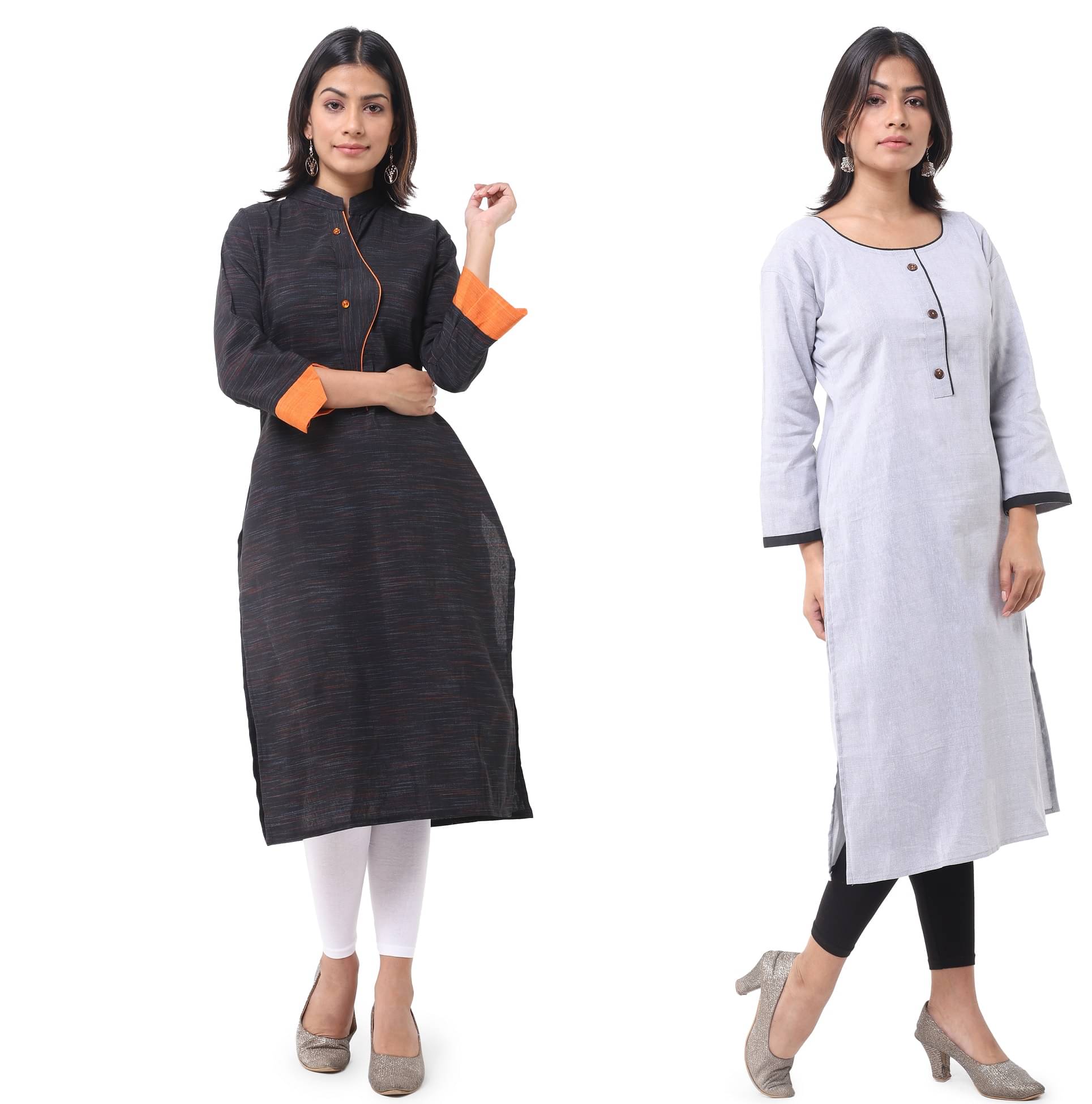 DESHBANDHU DBK - Multicolor Cotton Women's Straight Kurti ( Pack of 2 ) DESHBANDHU DBK - Multicolor Cotton Women's Straight Kurti ( Pack of 2 )