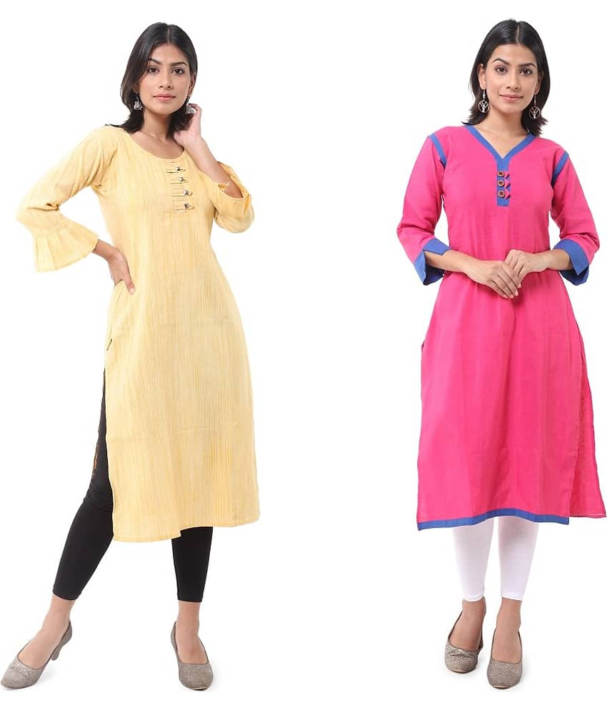 DESHBANDHU DBK - Multicolor Cotton Women's Straight Kurti ( Pack of 2 ) - Kurtis, Tunics | Buy online on ZillyBuy