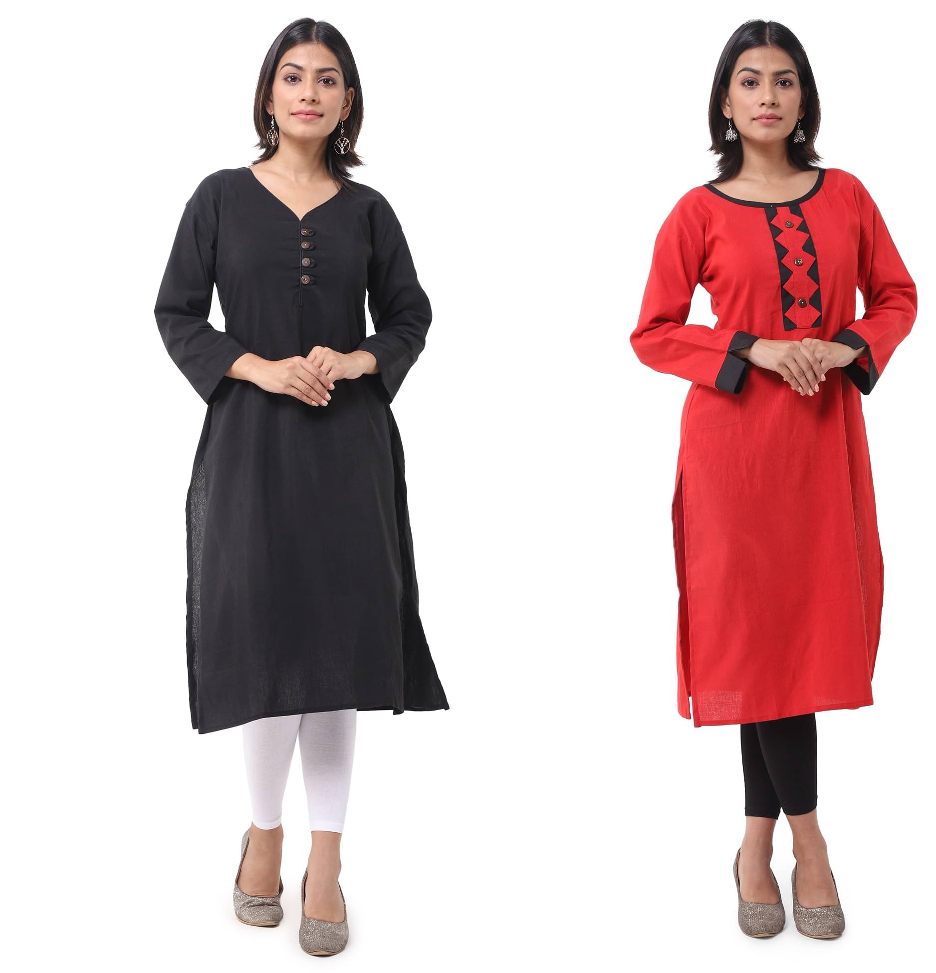 DESHBANDHU DBK - Multicolor Cotton Women's Straight Kurti ( Pack of 2 ) DESHBANDHU DBK - Multicolor Cotton Women's Straight Kurti ( Pack of 2 )