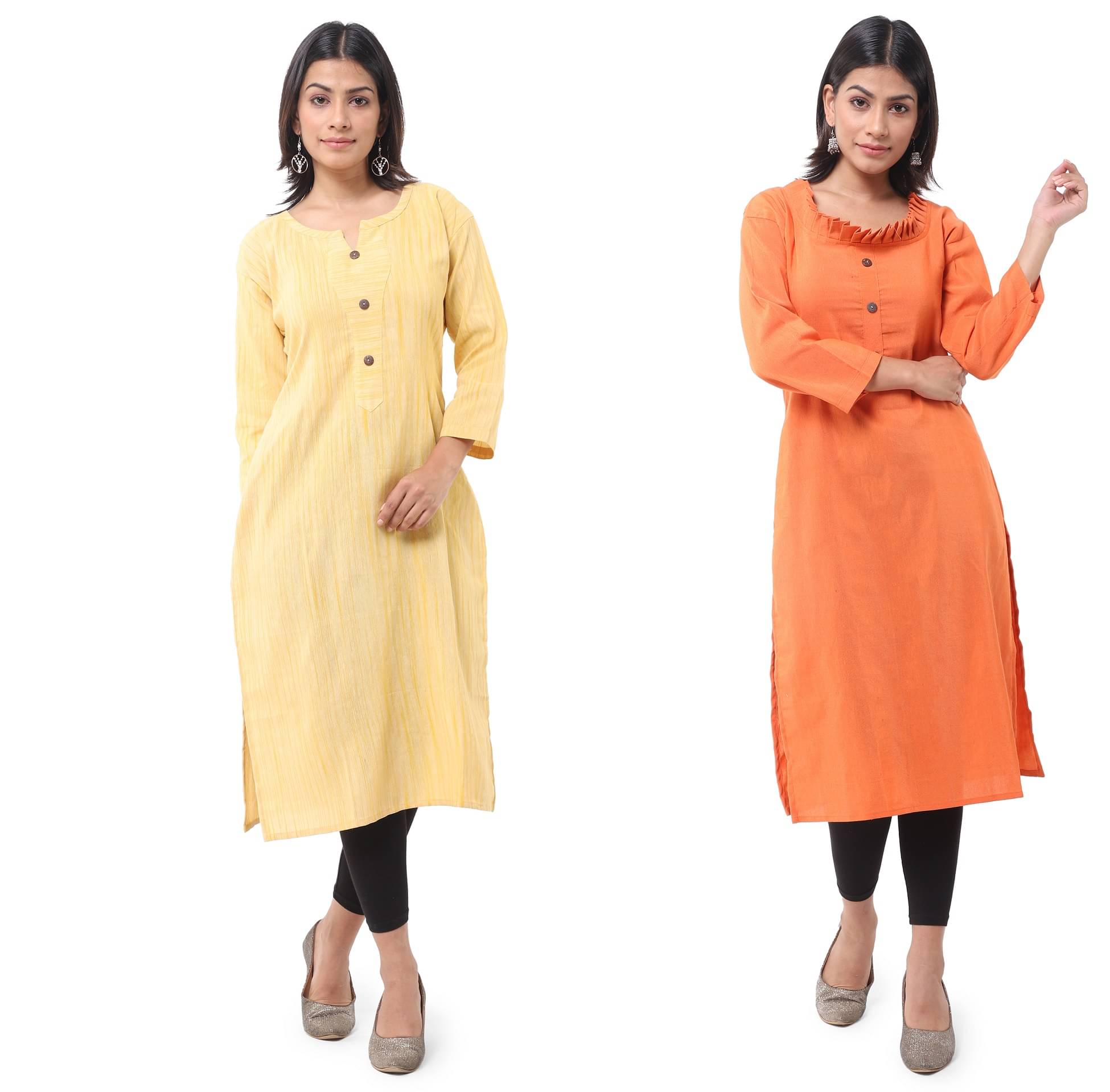 DESHBANDHU DBK - Multicolor Cotton Women's Straight Kurti ( Pack of 2 ) DESHBANDHU DBK - Multicolor Cotton Women's Straight Kurti ( Pack of 2 )