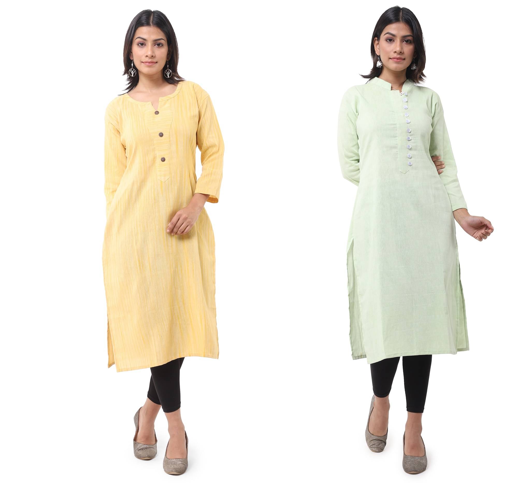     			DESHBANDHU DBK - Multicolor Cotton Women's Straight Kurti ( Pack of 2 )