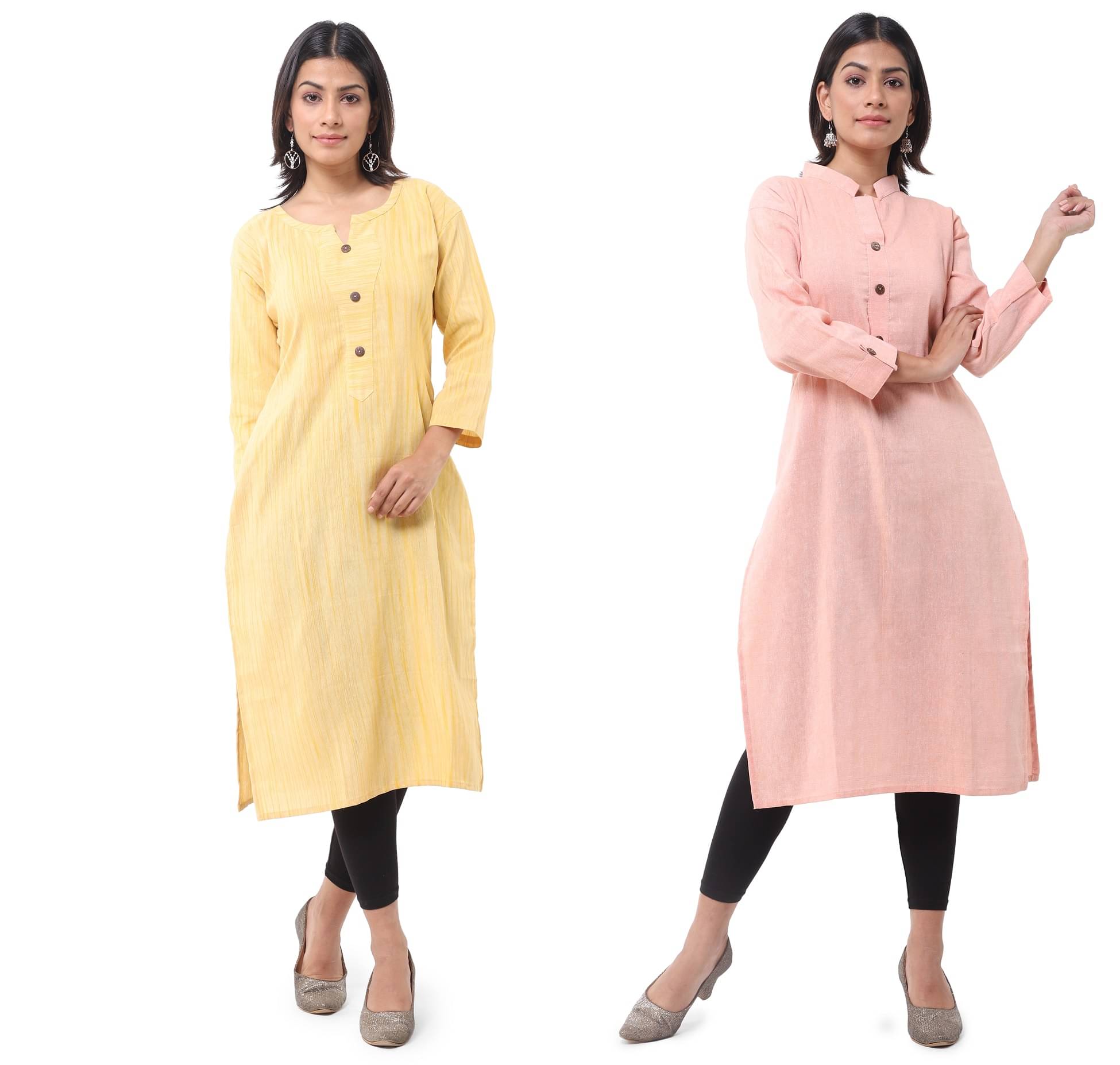     			DESHBANDHU DBK - Multicolor Cotton Women's Straight Kurti ( Pack of 2 )