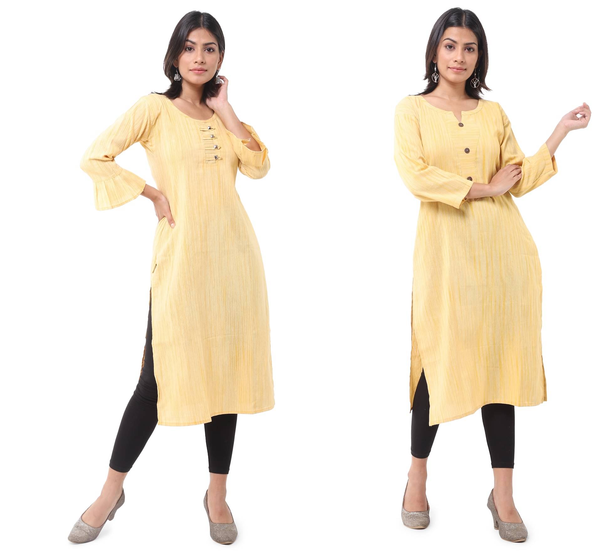     			DESHBANDHU DBK - Multicolor Cotton Women's Straight Kurti ( Pack of 2 )