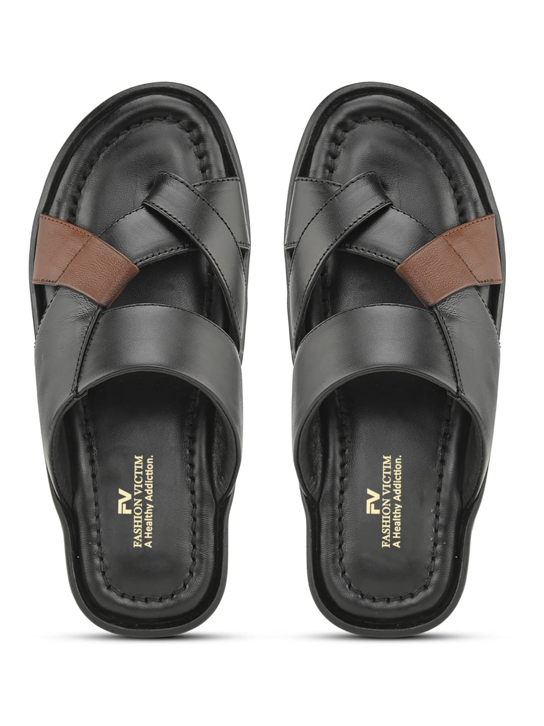     			Fashion Victim - Black Men's Leather Slipper