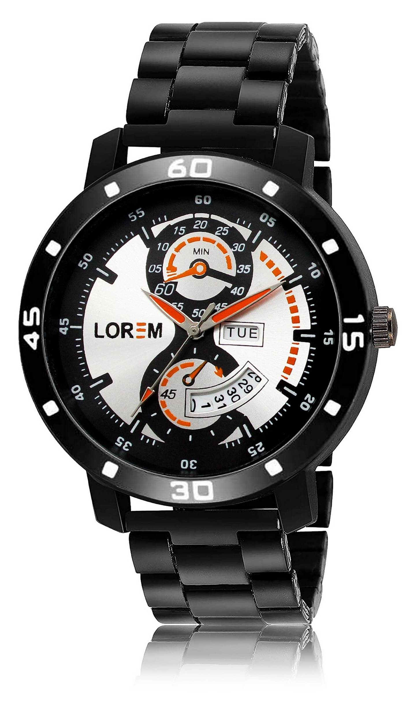     			Lorem - Black Metal Analog Men's Watch