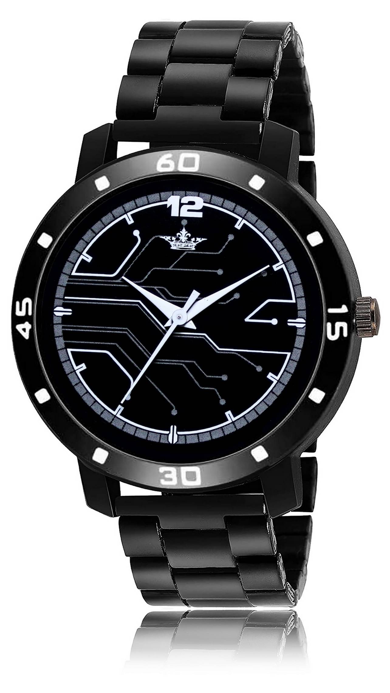     			Lorem - Black Metal Analog Men's Watch