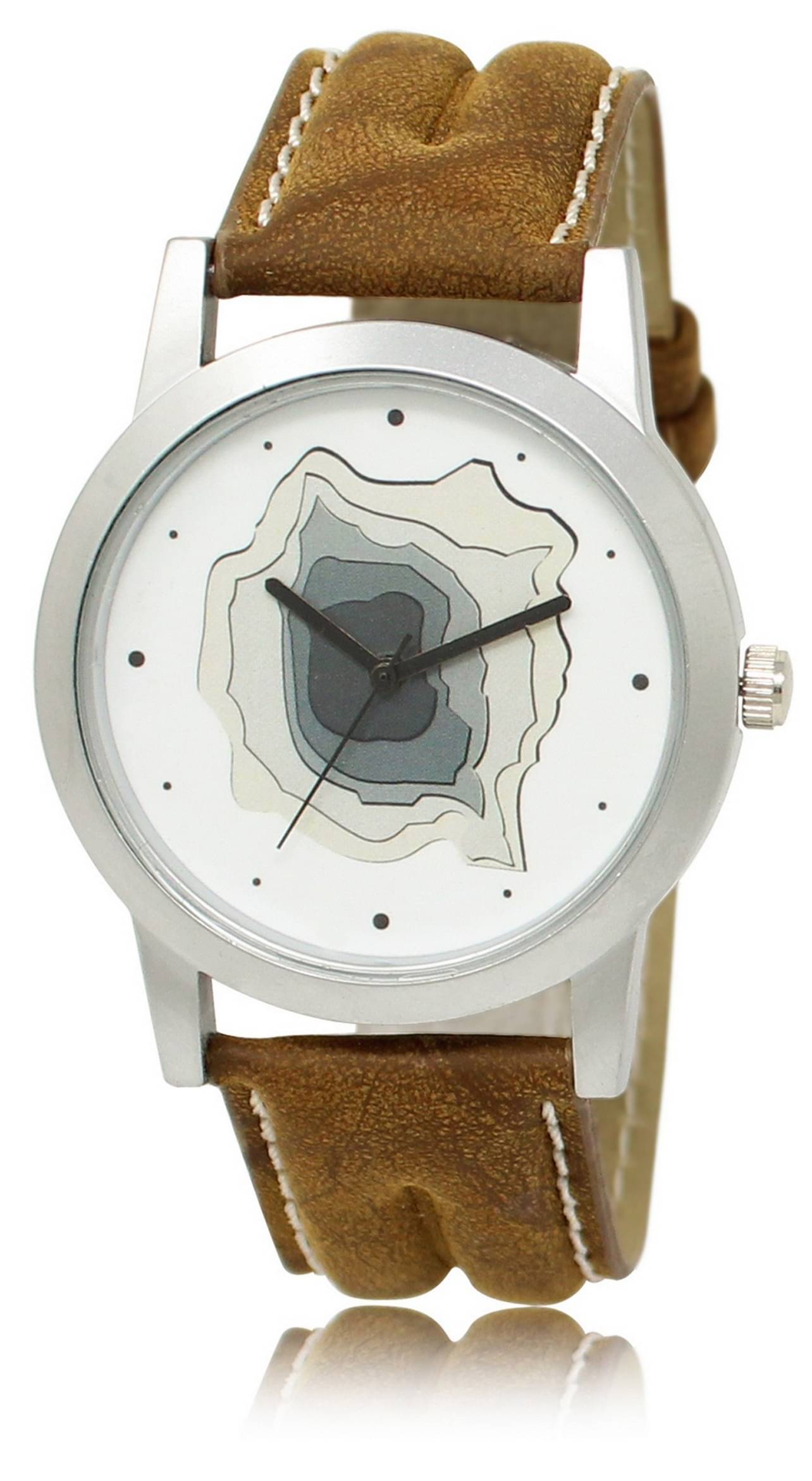     			Lorem - Brown Leather Analog Men's Watch