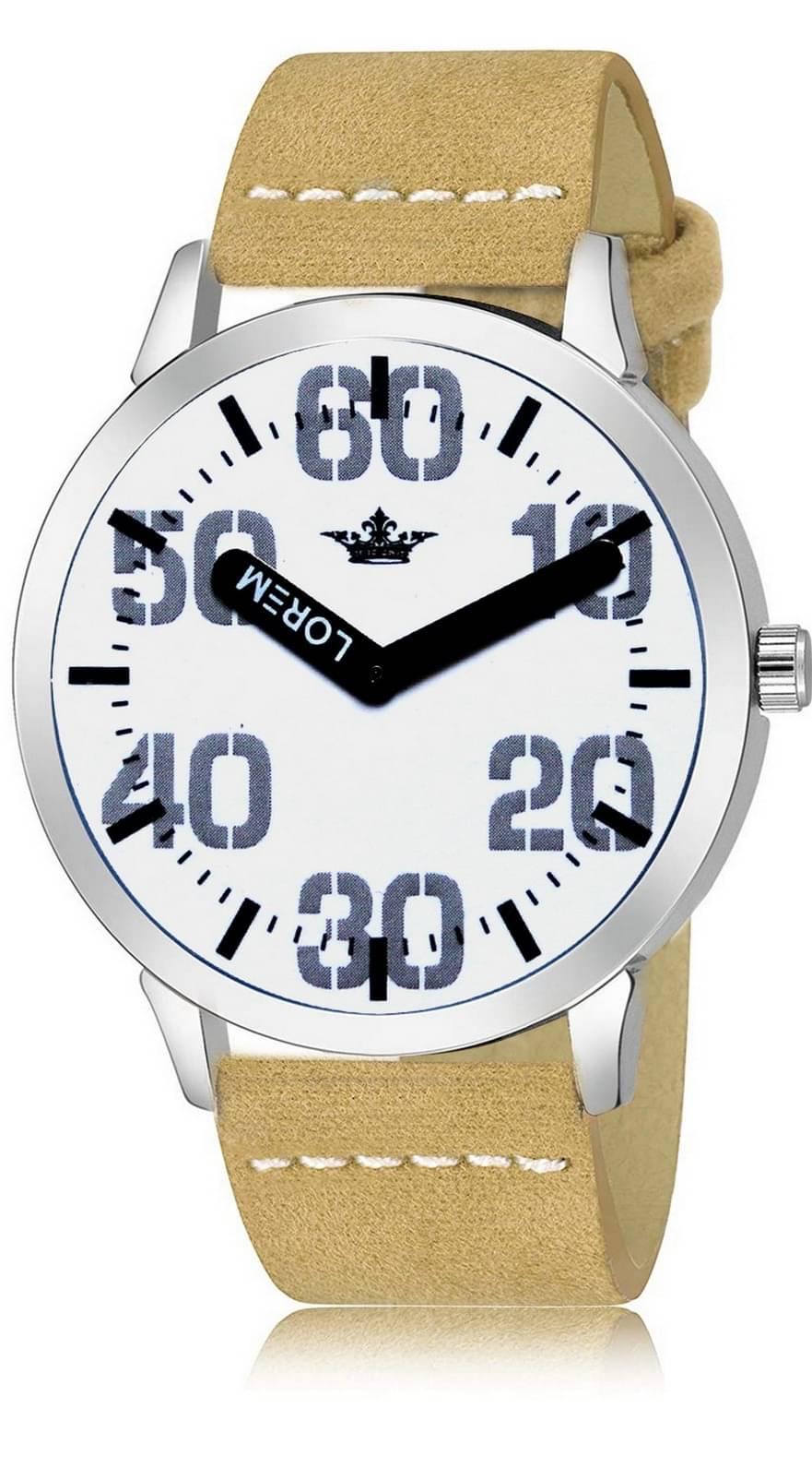     			Lorem - Camel Leather Analog Men's Watch