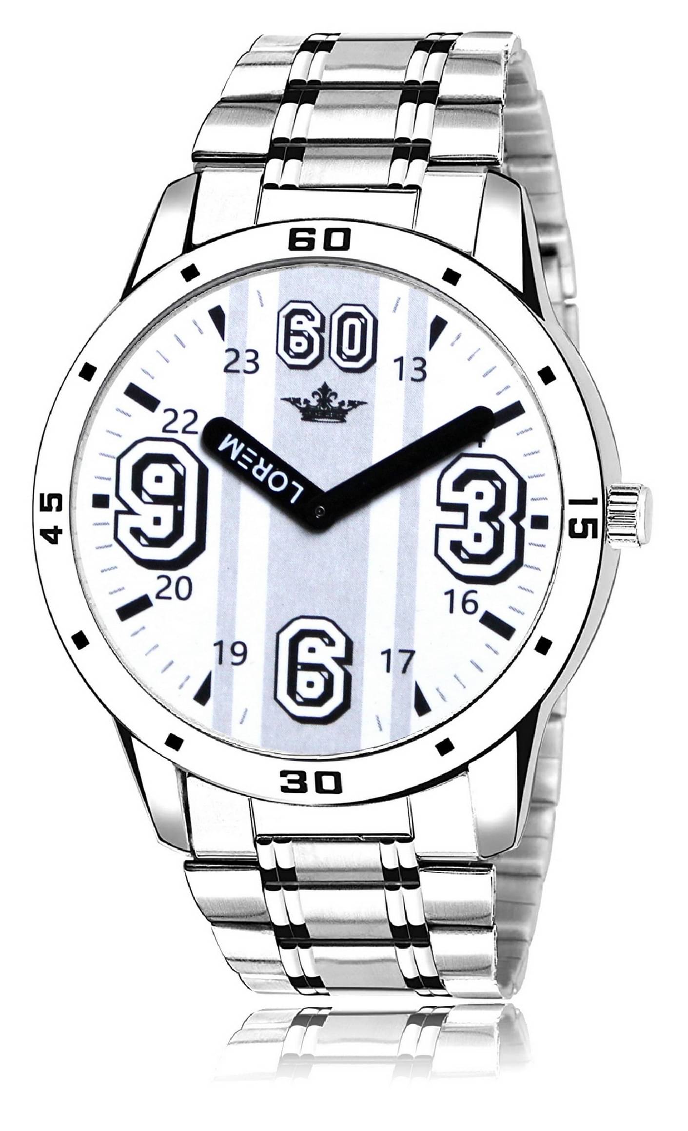    			Lorem - Silver Metal Analog Men's Watch