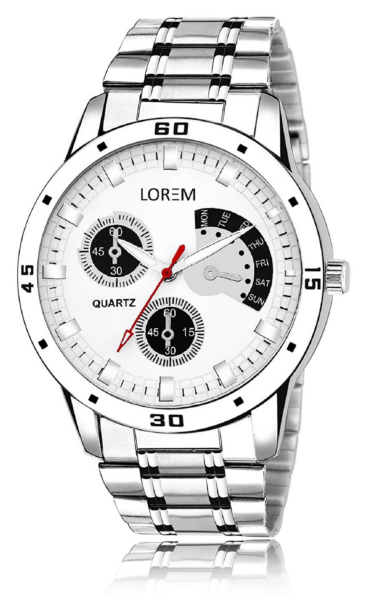     			Lorem - Silver Metal Analog Men's Watch