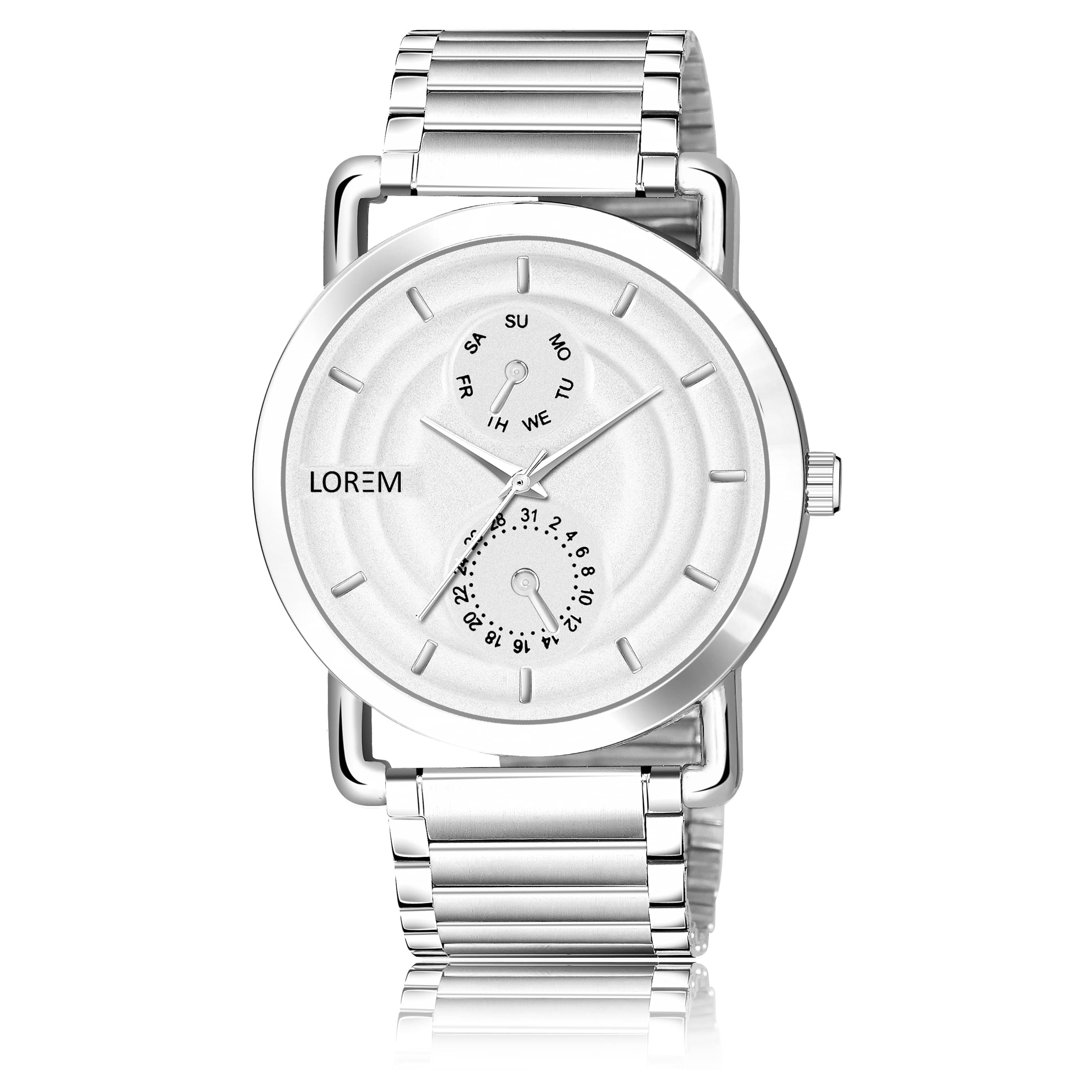     			Lorem - Silver Metal Analog Men's Watch