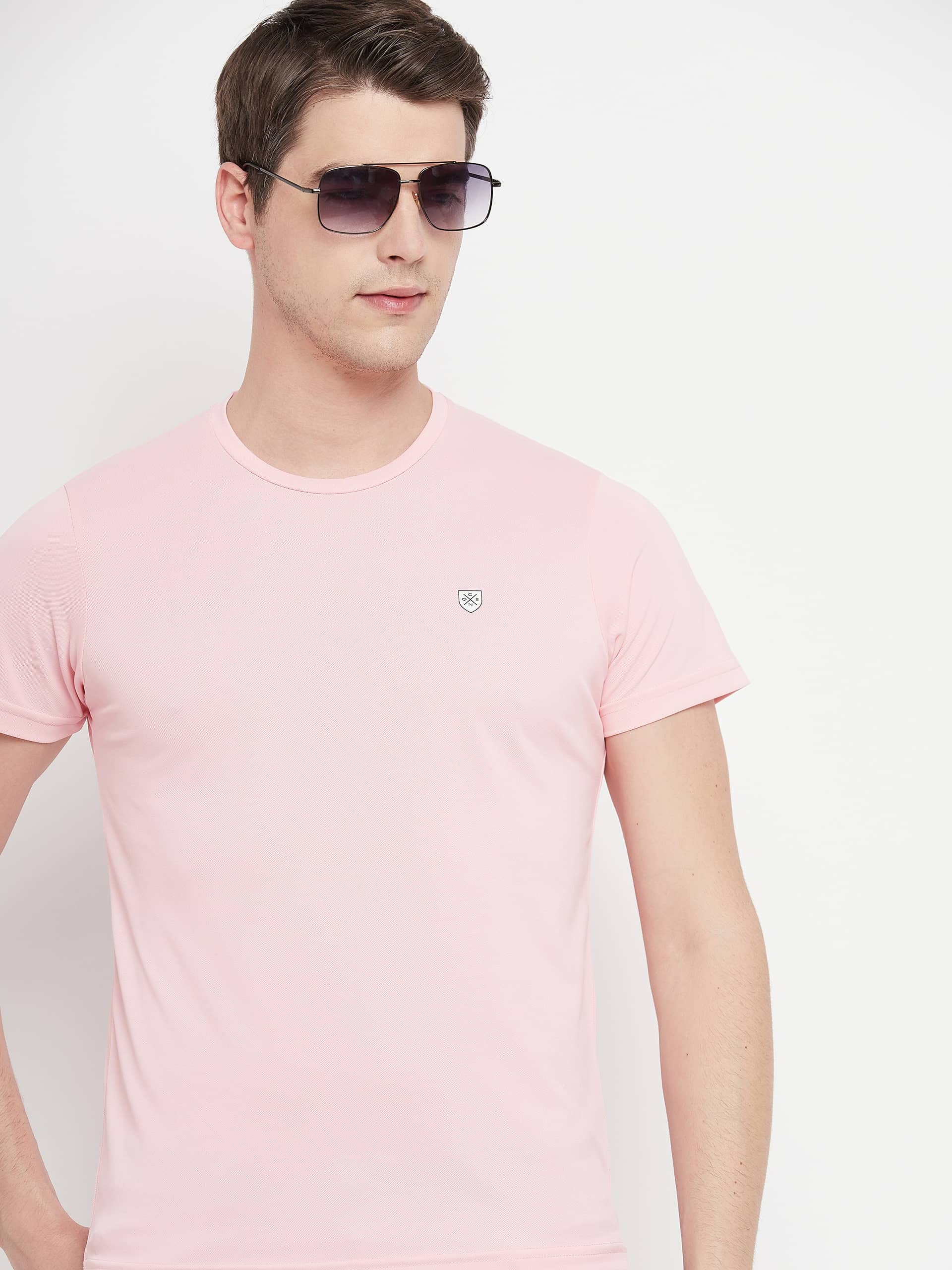 OGEN Pack of 1 Cotton Blend Regular Fit Men's T-Shirt ( Pink )