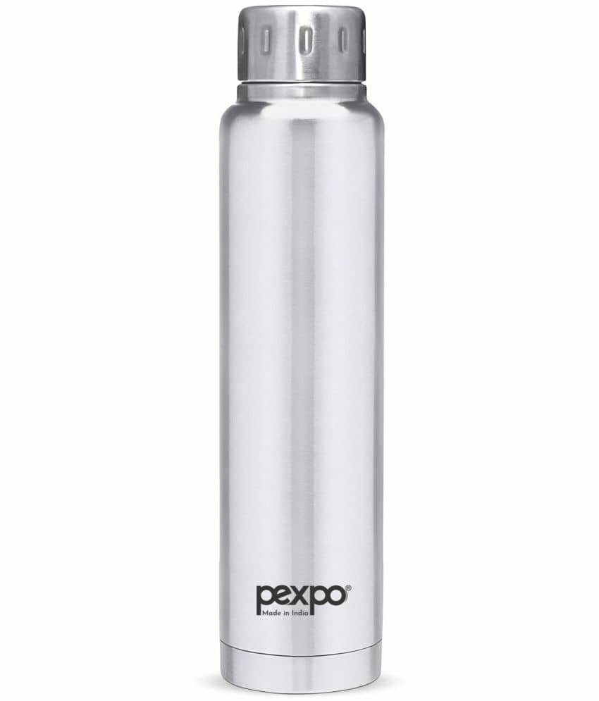 Pexpo 500ml 24 Hrs Hot and Cold Flask, Cameo Vacuum insulated Bottle (Pack of 1, Silver )