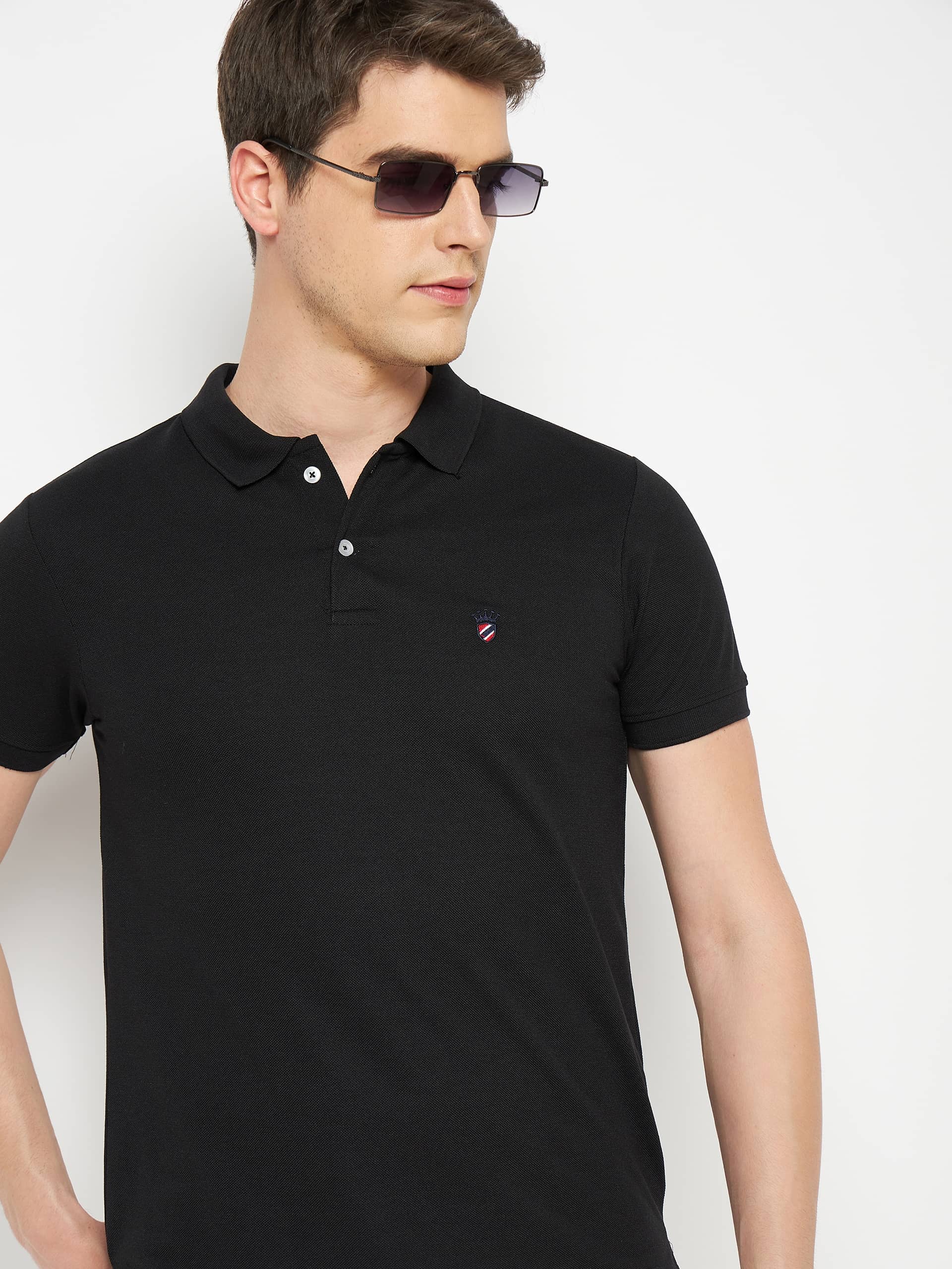 RELANE Pack of 1 Cotton Blend Regular Fit Solid Half Sleeves Men's Polo T Shirt ( Maroon )