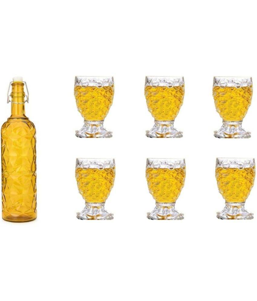     			Somil - Glass & Bottle Drinks Serving Lemon Set Yellow Water Bottle 1000 mL ( Set of 1 )