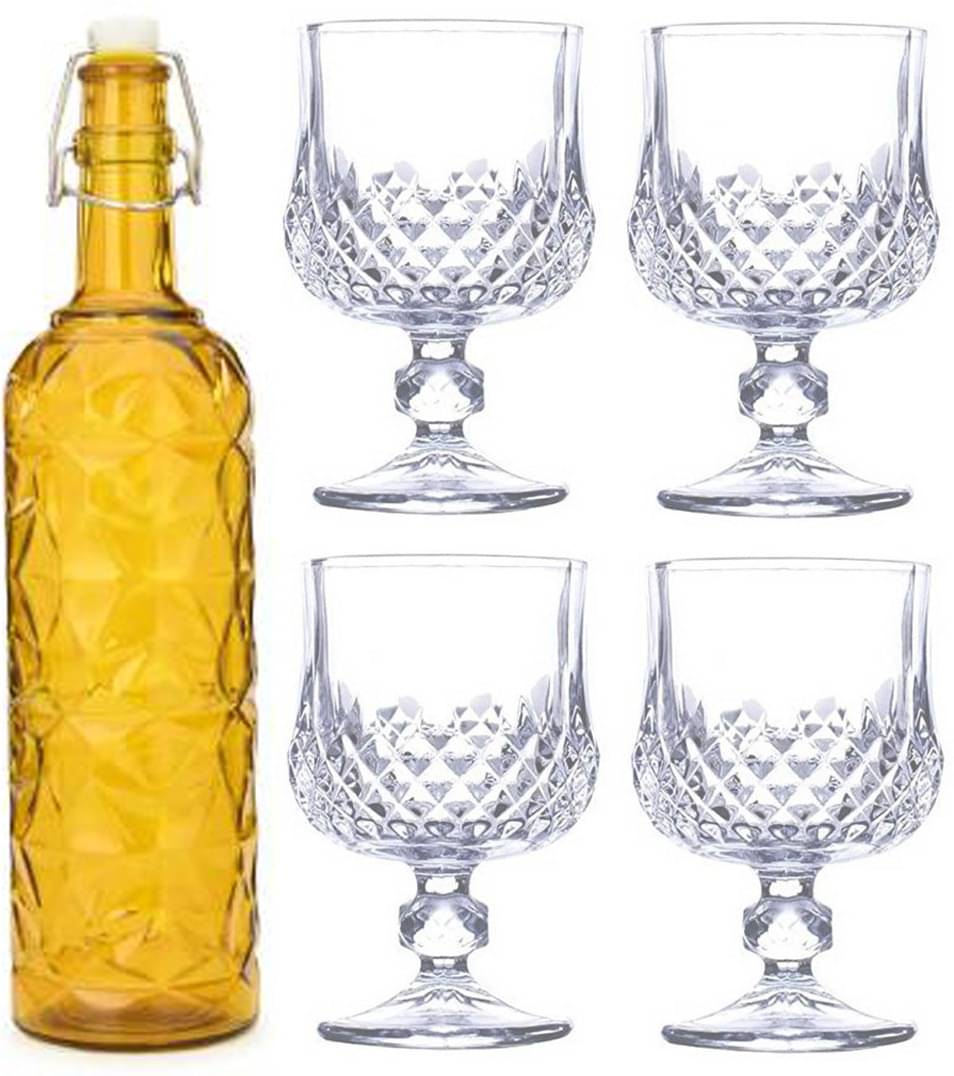     			Somil - Glass & Bottle Drinks Serving Lemon Set Yellow Water Bottle 1000 mL ( Set of 1 )
