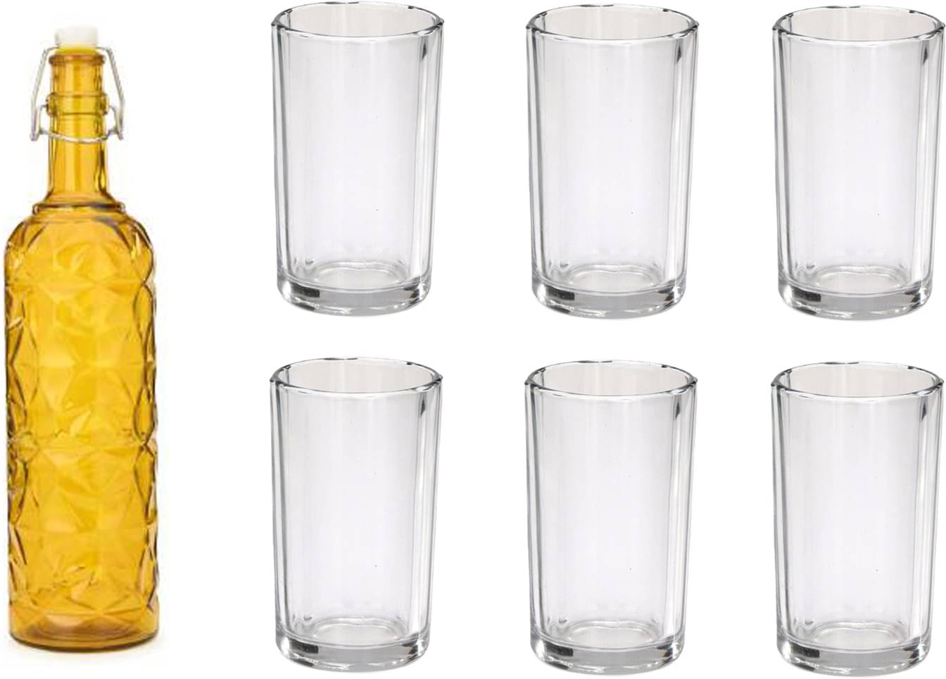     			Somil - Glass & Bottle Drinks Serving Lemon Set Yellow Water Bottle 1000 mL ( Set of 1 )