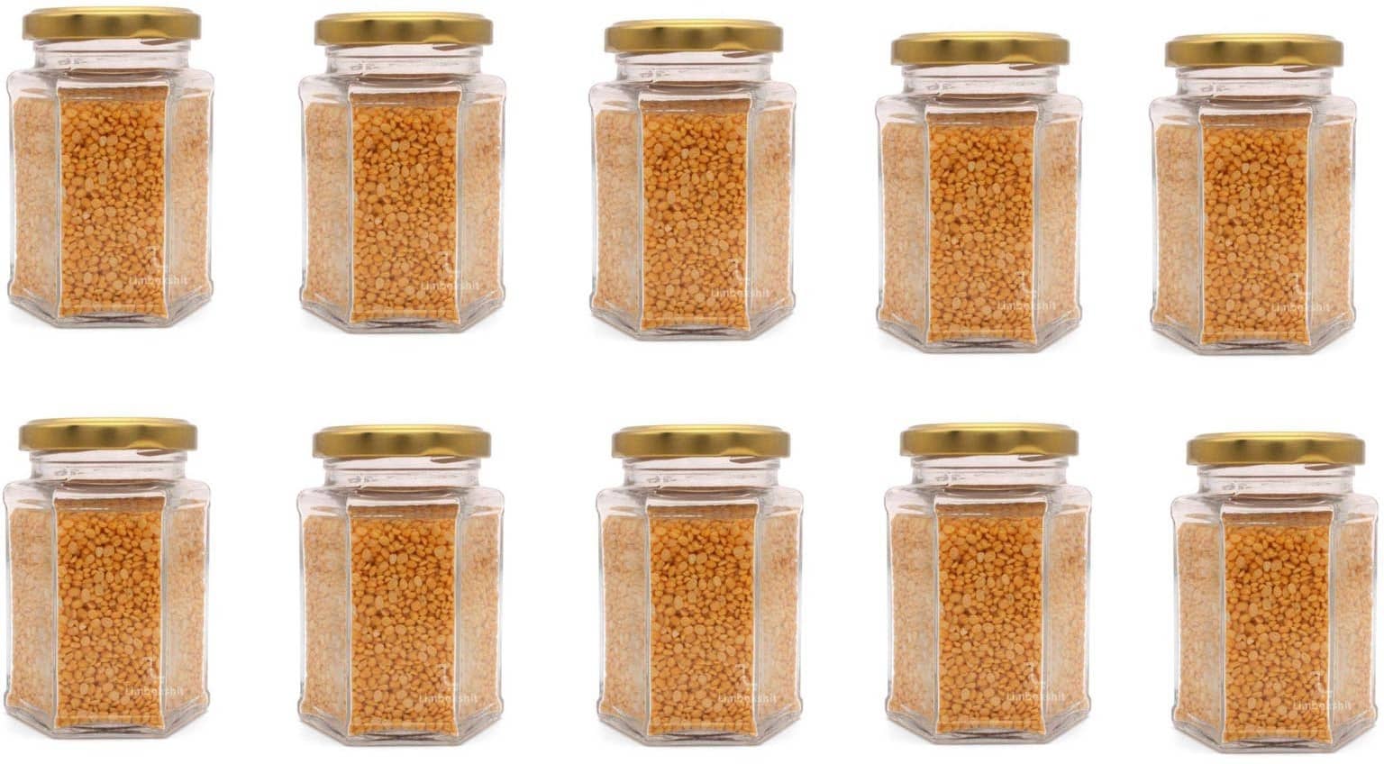 Somil - Storage Container Glass Transparent Dal Container ( Set of 10 )