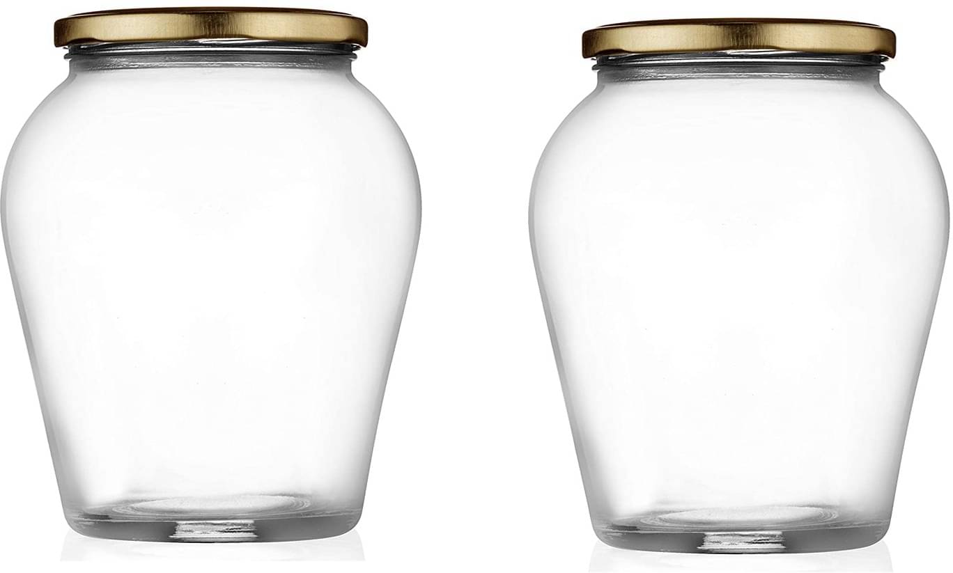     			Somil - Storage Container Glass Transparent Spice Container ( Set of 2 )