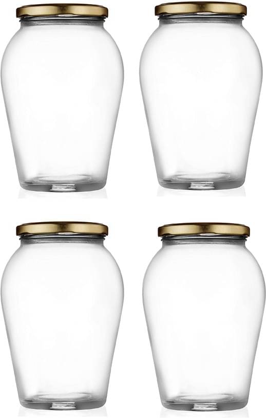     			Somil - Storage Container Glass Transparent Pickle Container ( Set of 4 )