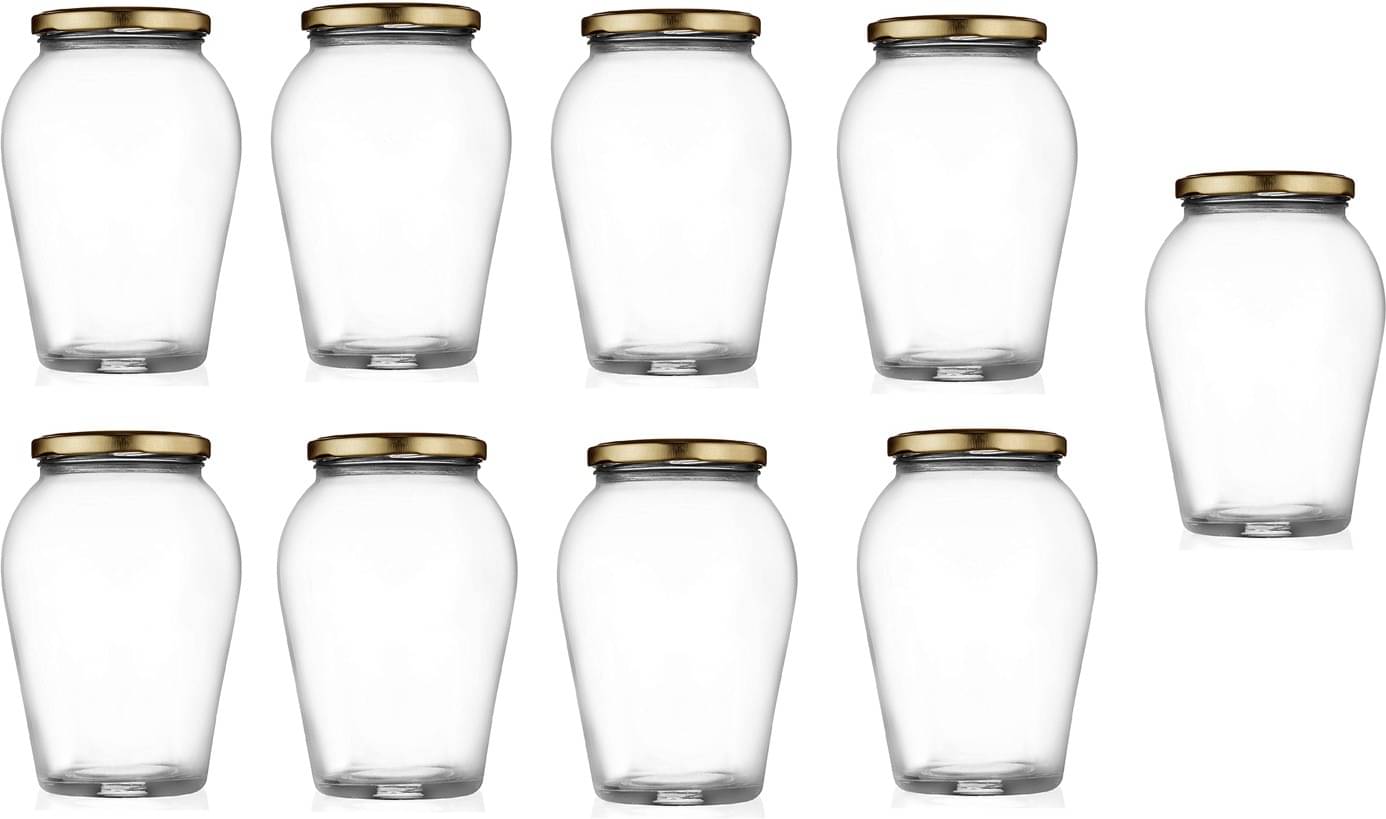 Somil - Storage Container Glass Transparent Spice Container ( Set of 9 ) Somil - Storage Container Glass Transparent Spice Container ( Set of 9 )