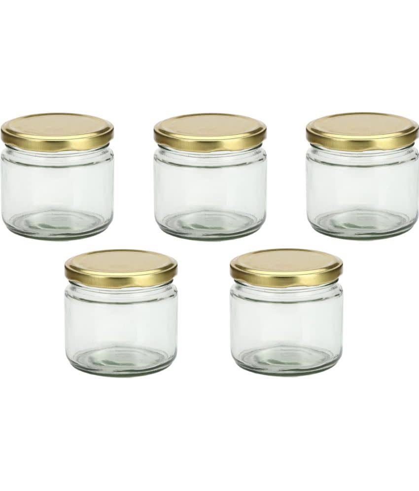Somil - Storage Container Glass Transparent Spice Container ( Set of 5 )