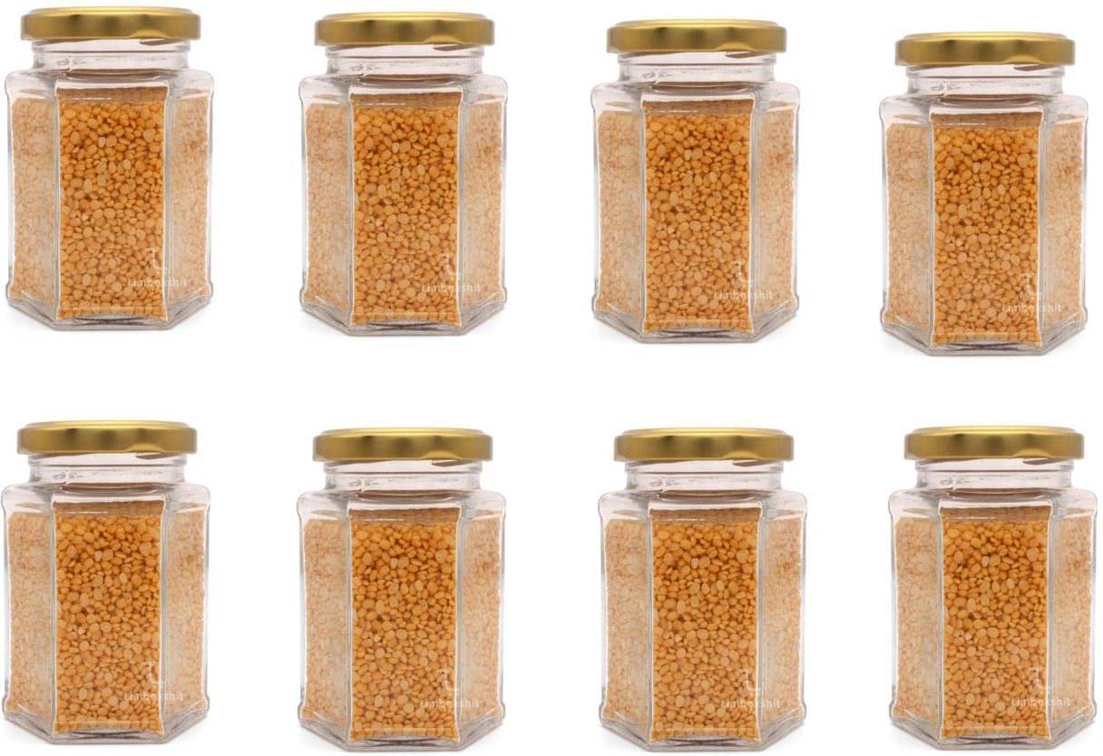     			Somil - Storage Container Glass Transparent Dal Container ( Set of 8 )