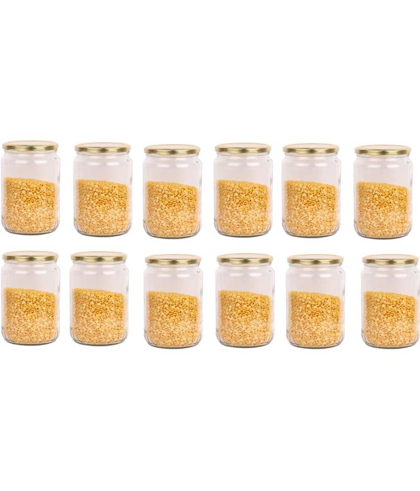 Somil - Storage Container Glass Transparent Dal Container ( Set of 12 )