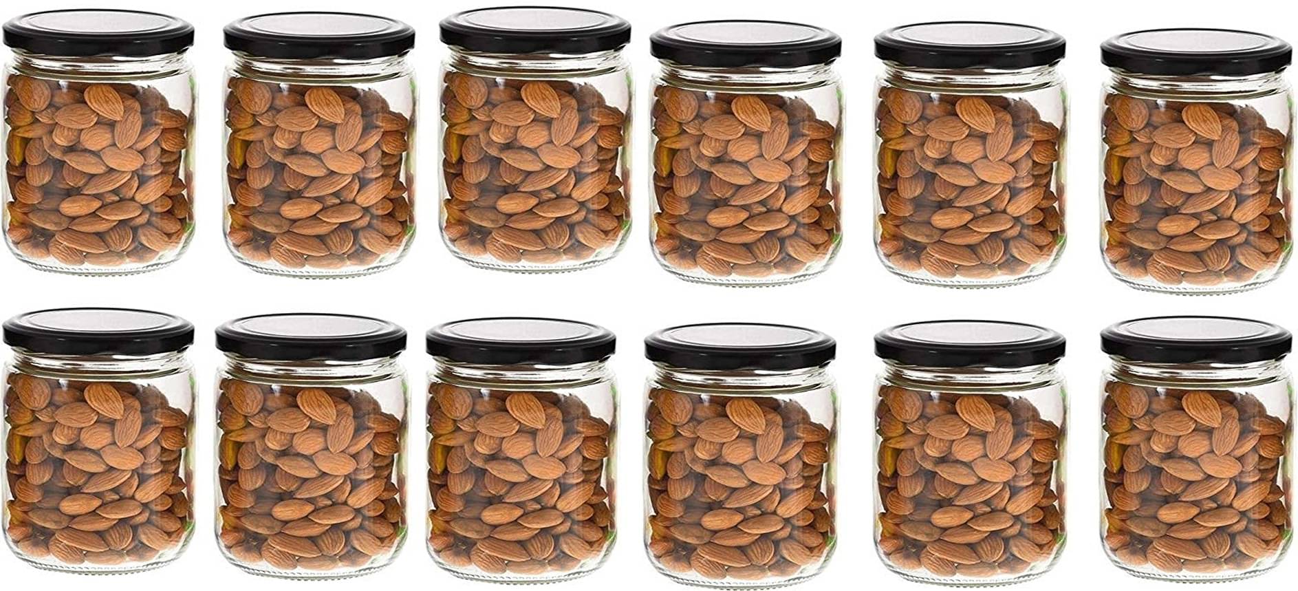    			Somil - Storage Container Glass Transparent Spice Container ( Set of 12 )
