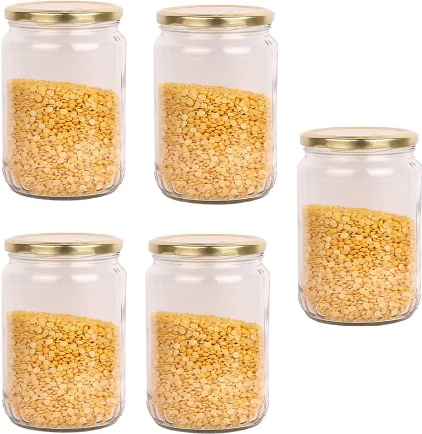 Somil - Storage Container Glass Transparent Dal Container ( Set of 5 ) Somil - Storage Container Glass Transparent Dal Container ( Set of 5 )