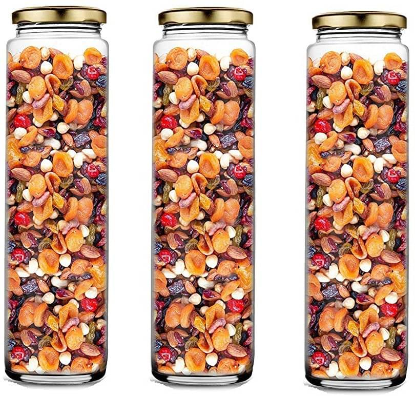    			Somil - Storage Container Glass Transparent Spice Container ( Set of 3 )