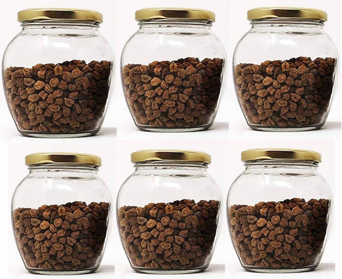 Somil - Storage Container Glass Transparent Spice Container ( Set of 6 ) Somil - Storage Container Glass Transparent Spice Container ( Set of 6 )