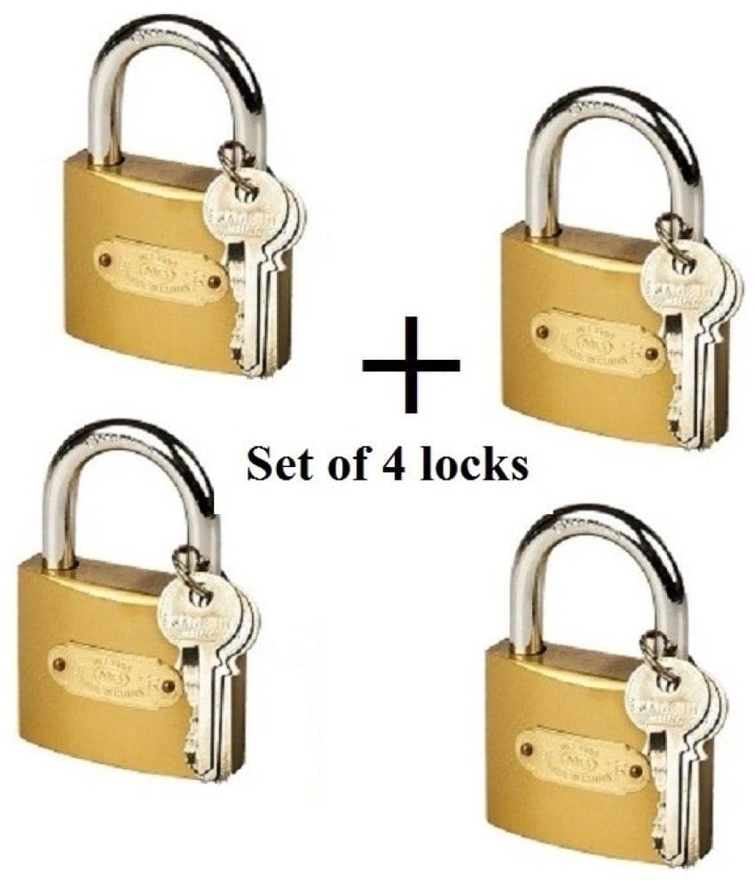 Unikkus set of 4 locks and keys for home room door and multi-purpose, locks size 50 MM , A good quality padlocks for home Unikkus set of 4 locks and keys for home room door and multi-purpose, locks size 50 MM , A good quality padlocks for home