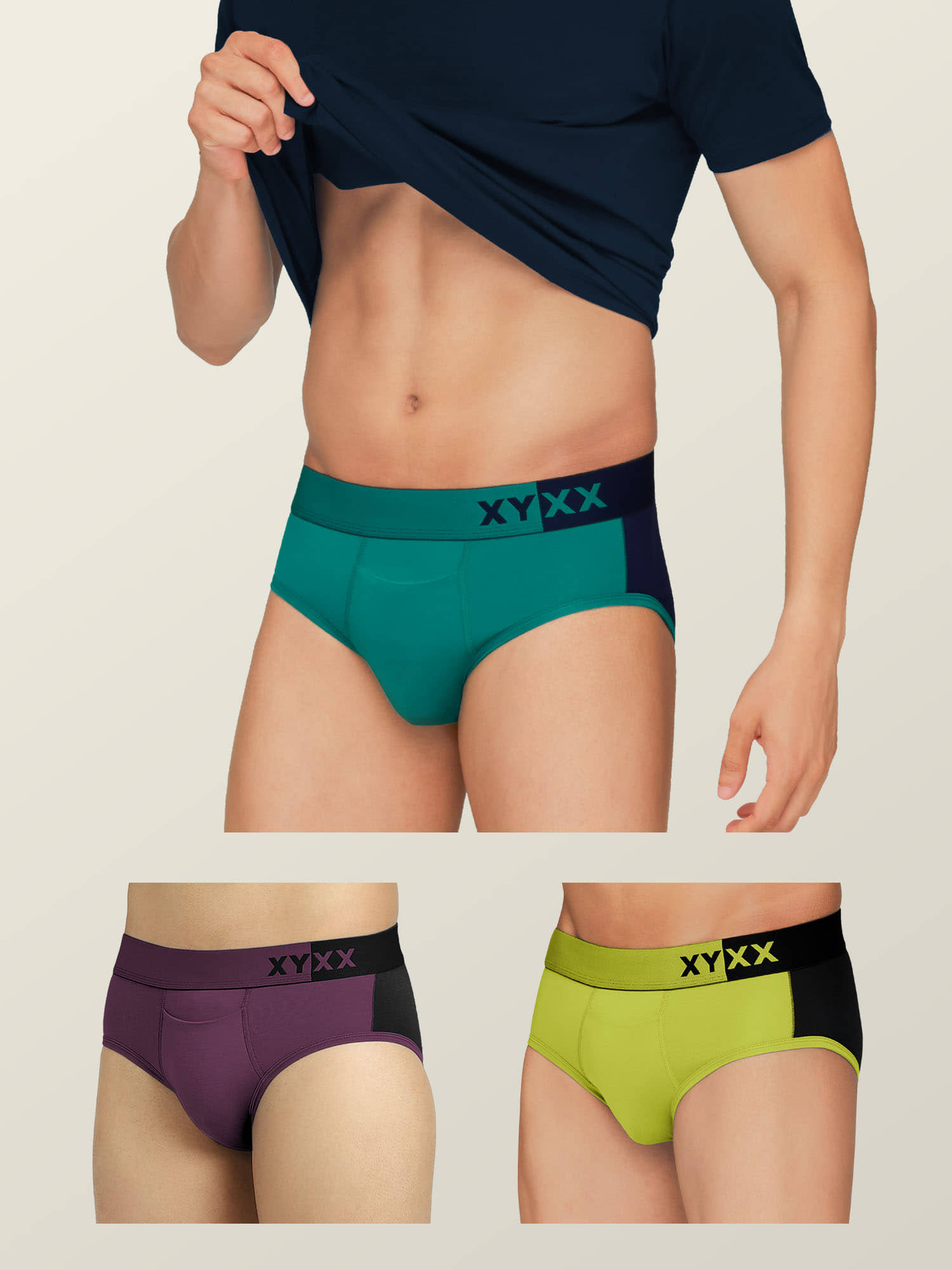 XYXX Pack of 3 Modal Briefs For Men's ( Multicolor )