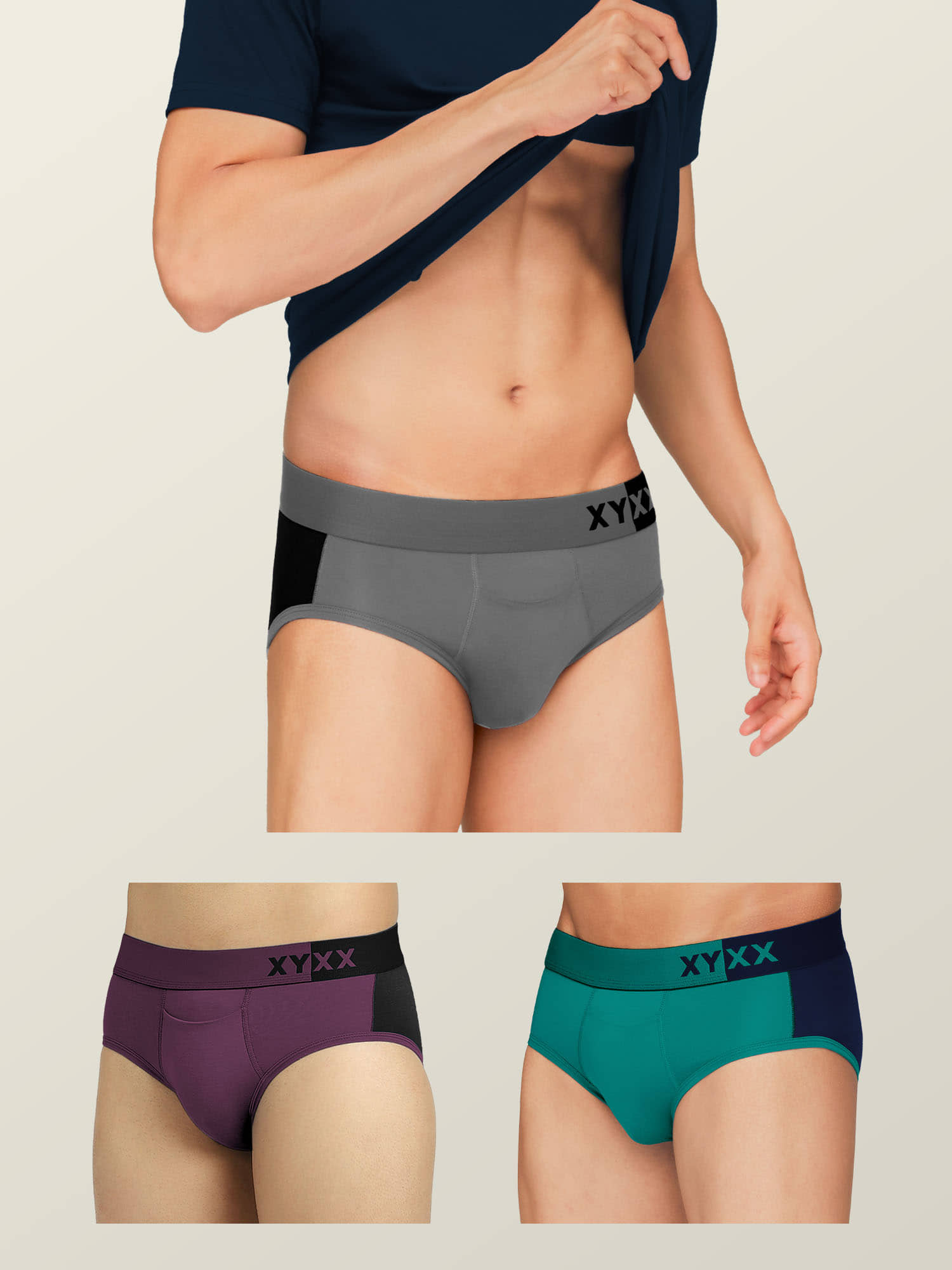 XYXX Pack of 3 Modal Briefs For Men's ( Multicolor )